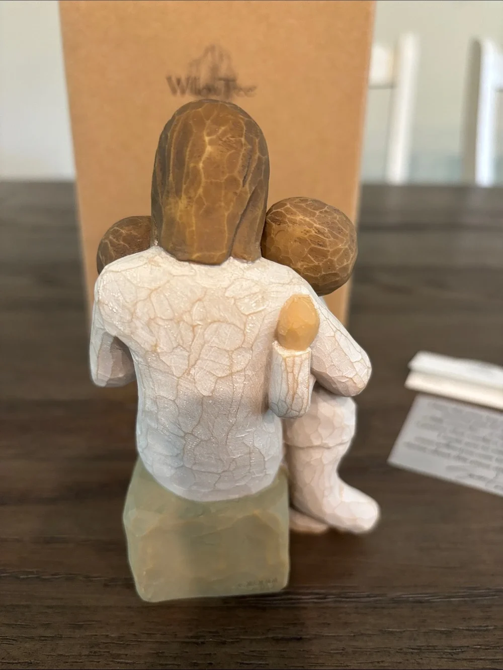 Willow Tree “Quietly” Mother Embracing Two Children Figurine in White and Brown